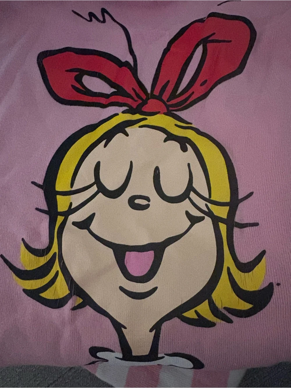 Hanna Anderson Cindy Lou Who Grinch Girls' Pink Striped Bunny Graphic Pajamas -
